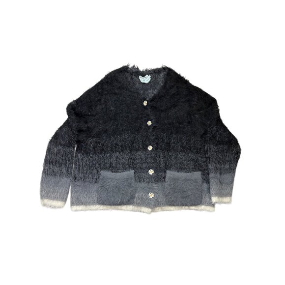 WNTD Apparel Blu Boy Mohair Unisex Cardigan Black Grey-sz Medium - Picture 12 of 13